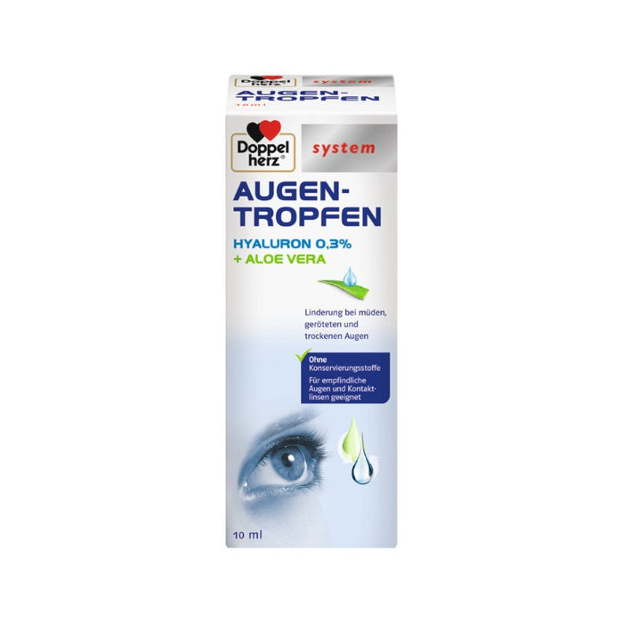 Doppelherz system Augentropfen Hyaluron 0,3 % + Aloe Vera, 10 ml Lösung