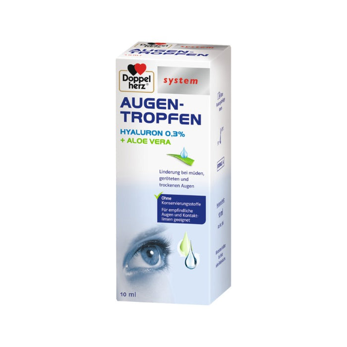 Doppelherz system Augentropfen Hyaluron 0,3 % + Aloe Vera, 10 ml Lösung