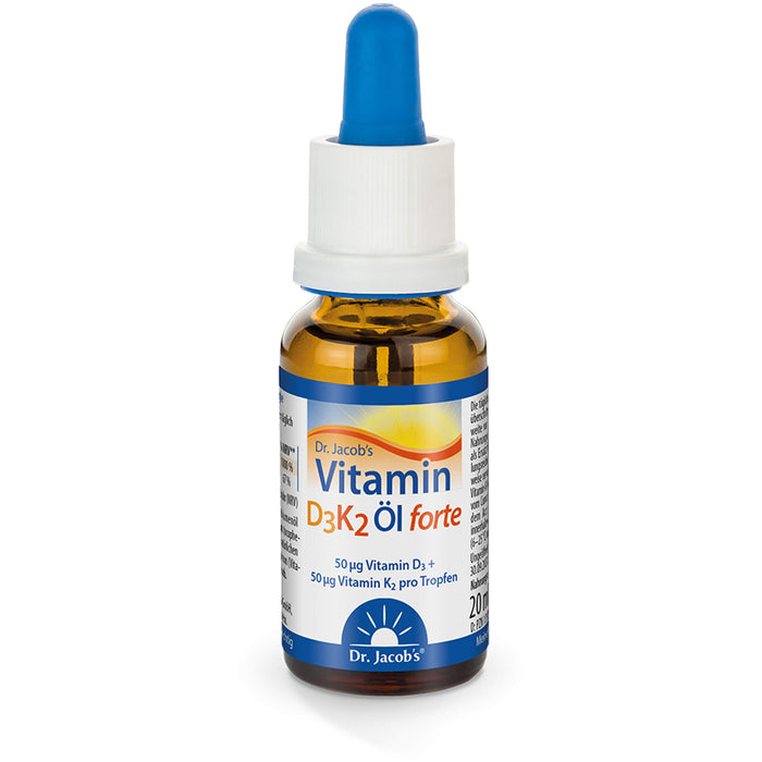 Dr.Jacob's  Vitamin D3K2 Öl forte Tropfen, 20 ml Lösung
