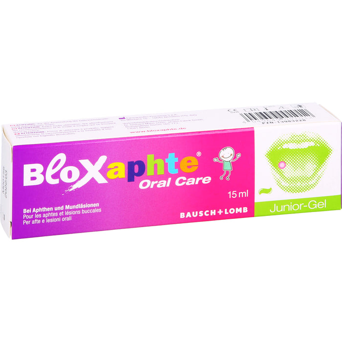 BloXaphte Oral Care Junior-Gel bei Aphthen und Mundläsionen, 15 ml Gel