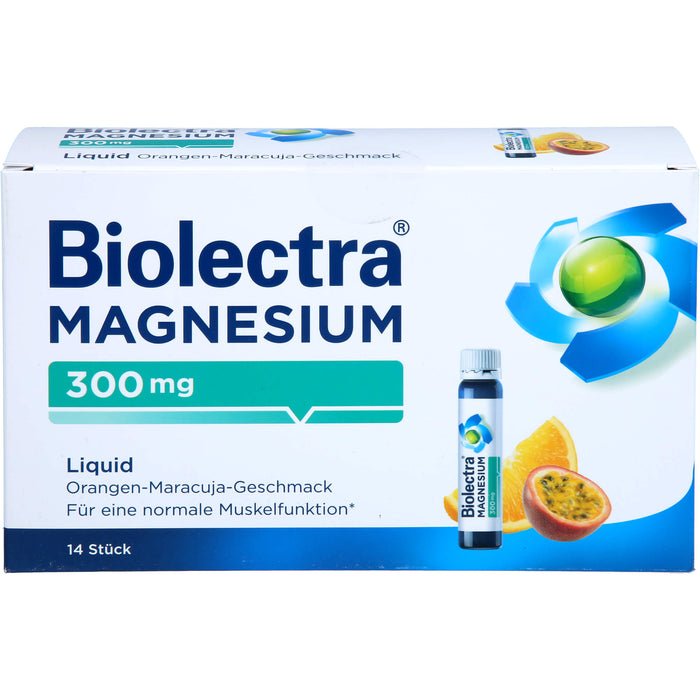 Biolectra Magnesium 300 mg aktiv Liquid Orangen-Maracuja-Geschmack, 14 St. Lösung