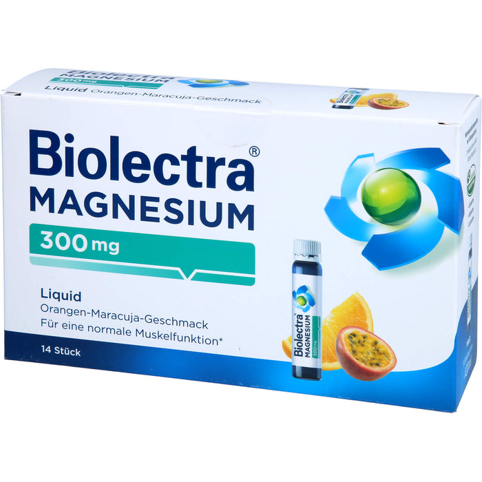 Biolectra Magnesium 300 mg aktiv Liquid Orangen-Maracuja-Geschmack, 14 St. Lösung