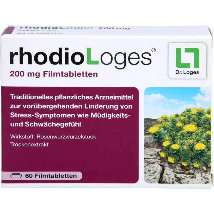 rhodioLoges 200 mg Filmtabletten zur vorübergehenden Linderung von Stress-Symptomen, 60 St. Tabletten
