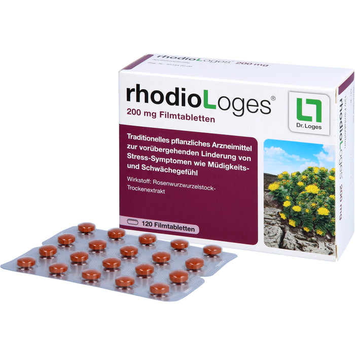 rhodioLoges 200 mg Filmtabletten zur vorübergehenden Linderung von Stress-Symptomen, 120 St. Tabletten