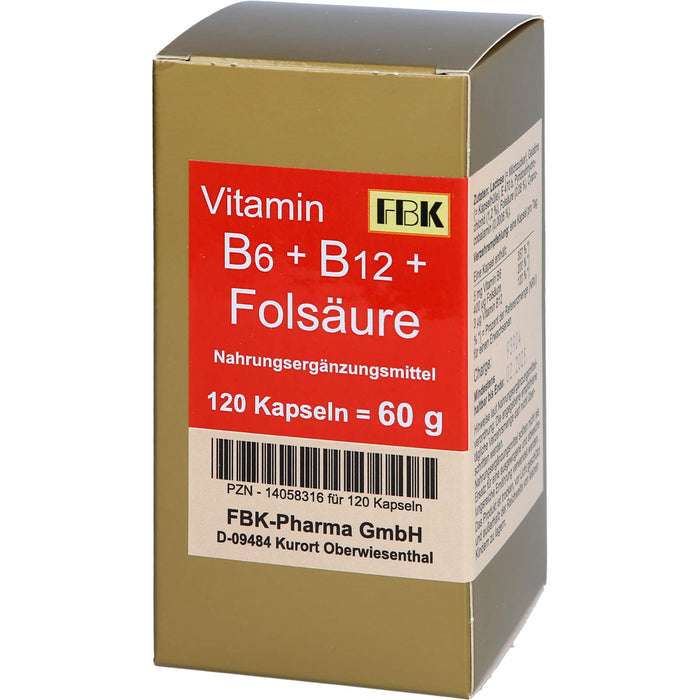Vitamin B6+B12+Folsäure Kapseln, 120 St KAP
