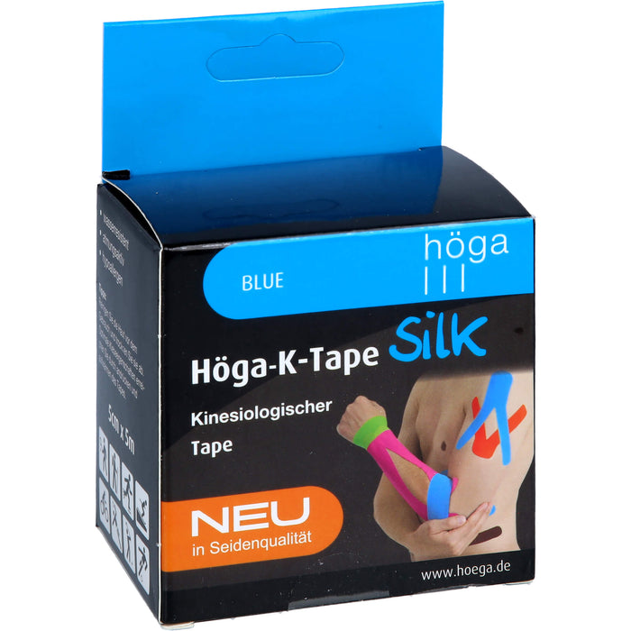 Höga-K-Tape Silk 5cmx5m blue KinesiologischerTape, 1 St. Pflaster