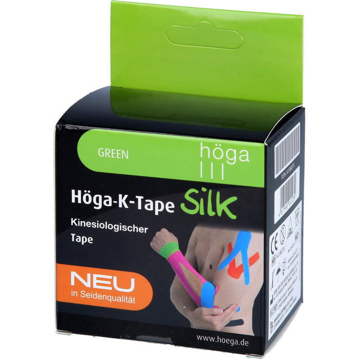 Höga-K-Tape Silk 5cmx5m green KinesiologischerTape, 1 St. Pflaster
