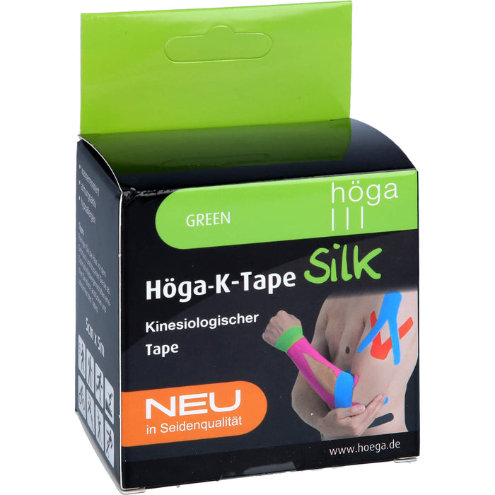Höga-K-Tape Silk 5cmx5m green KinesiologischerTape, 1 St. Pflaster