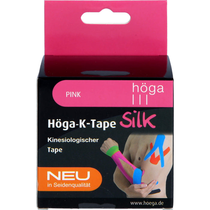 Höga-K-Tape Silk 5cmx5m pink KinesiologischerTape, 1 St. Pflaster