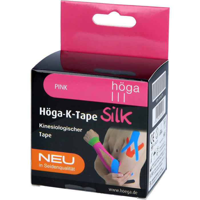 Höga-K-Tape Silk 5cmx5m pink KinesiologischerTape, 1 St. Pflaster