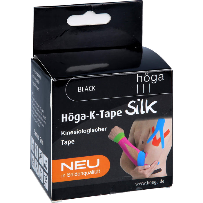 Höga-K-Tape Silk 5cmx5m black KinesiologischerTape, 1 St. Pflaster