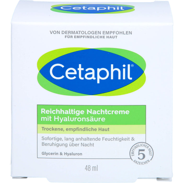 CETAPHIL Reichhaltige Nachtcreme mit Hyaluronsäure, 48 g XNC