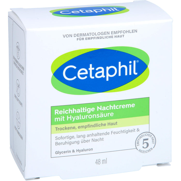 CETAPHIL Reichhaltige Nachtcreme mit Hyaluronsäure, 48 g XNC
