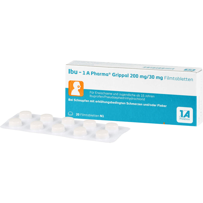 Ibu - 1 A Pharma Grippal 200 mg/30 mg Filmtabletten, 20 St. Tabletten