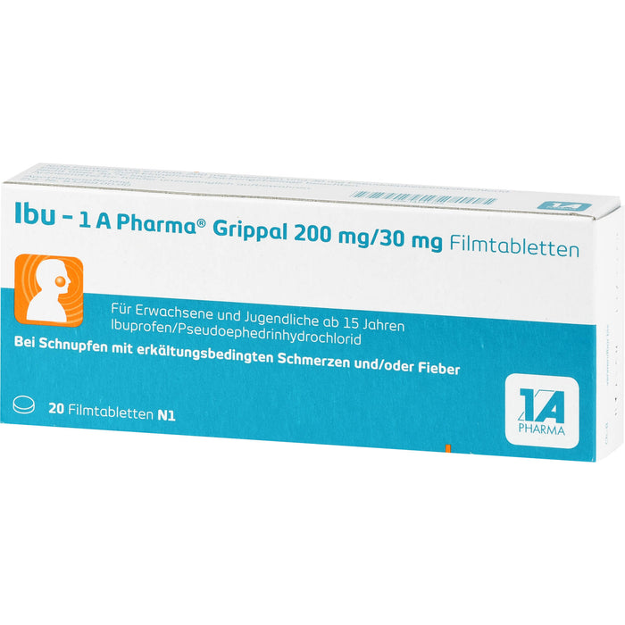 Ibu - 1 A Pharma Grippal 200 mg/30 mg Filmtabletten, 20 St. Tabletten