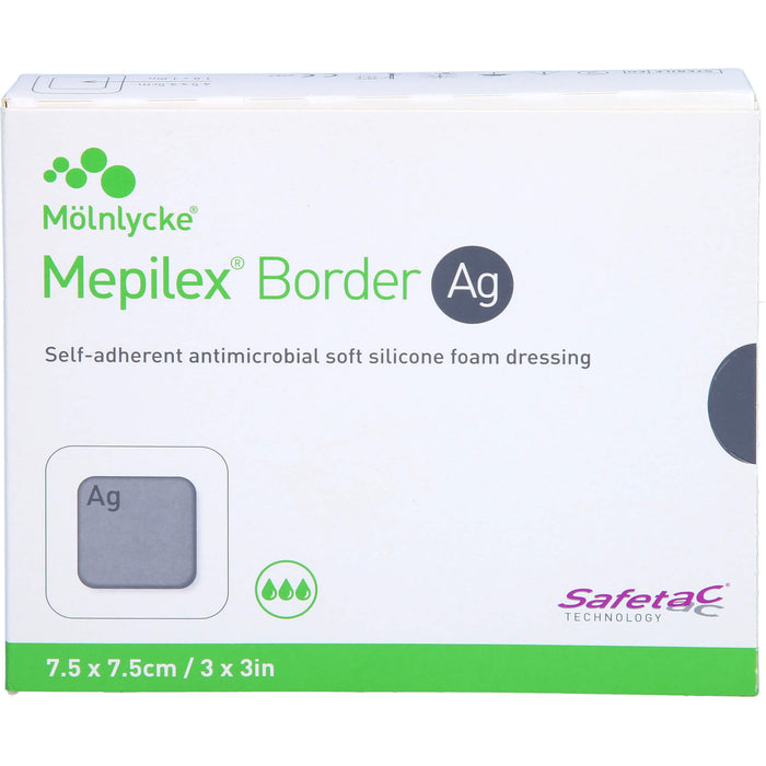 Mepilex Border Ag Schaumverb.7,5x7,5 cm steril, 5 St VER