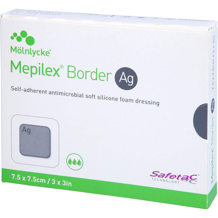 Mepilex Border Ag Schaumverb.7,5x7,5 cm steril, 5 St VER