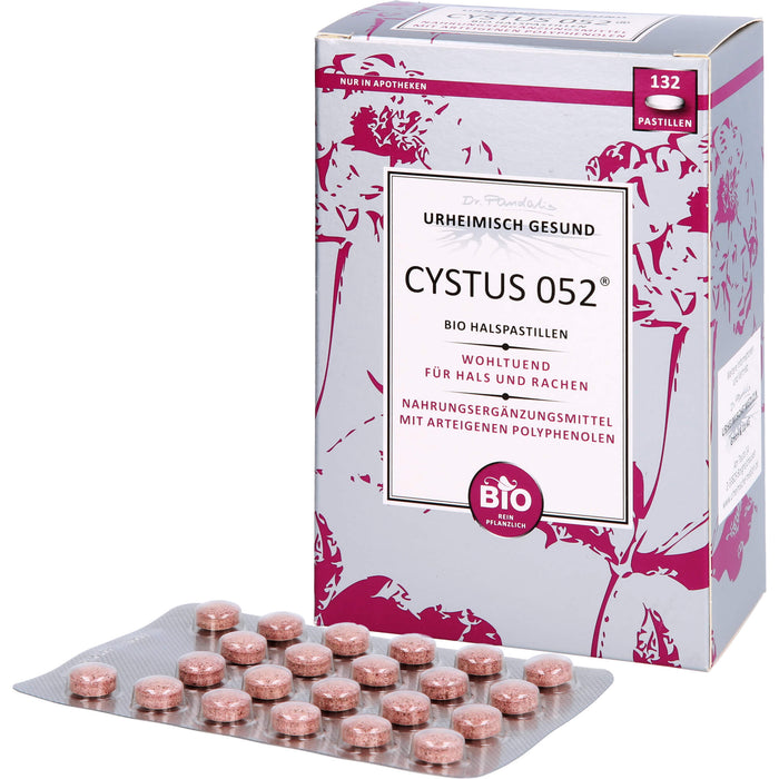 CYSTUS 052 Bio Halspastillen wohltuend für Hals und Rachen, 132 St. Pastillen