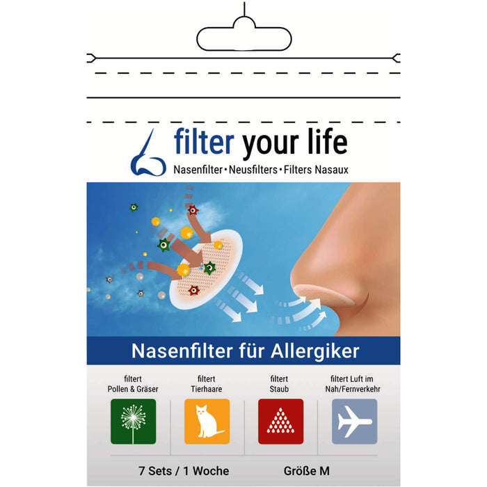 Filter Your Life Größe M Nasenfilter für Allergiker, 14 St. Pflaster