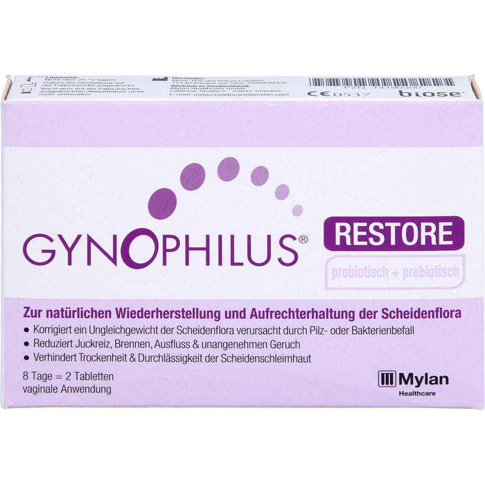 Gynophilus restore Tabletten zur akuten Wiederherstellung und Aufrechterhaltung der physiologischen Scheidenflora, 2 St. Tabletten