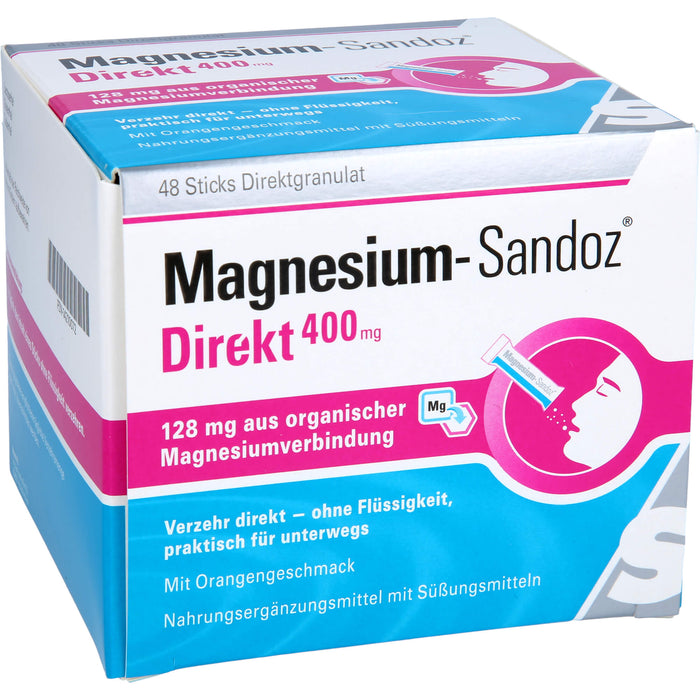Magnesium-Sandoz direkt 400 mg Sticks Direktgranulat, 48 St. Sticks