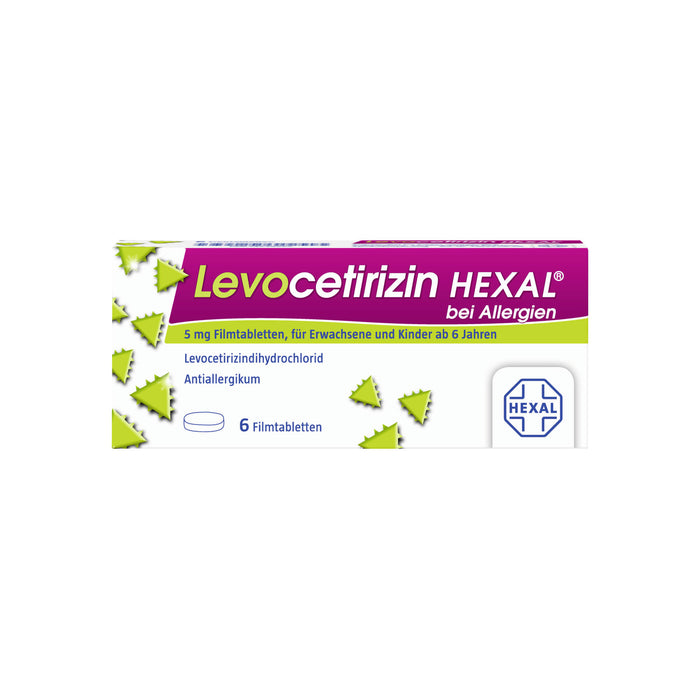Levocetirizin HEXAL Filmtabletten bei Allergien, 6 St. Tabletten