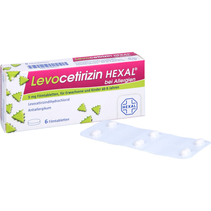 Levocetirizin HEXAL Filmtabletten bei Allergien, 6 St. Tabletten