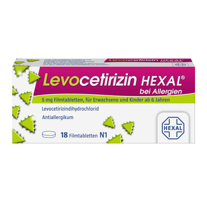 Levocetirizin HEXAL Tabletten bei Allergien, 18 St. Tabletten