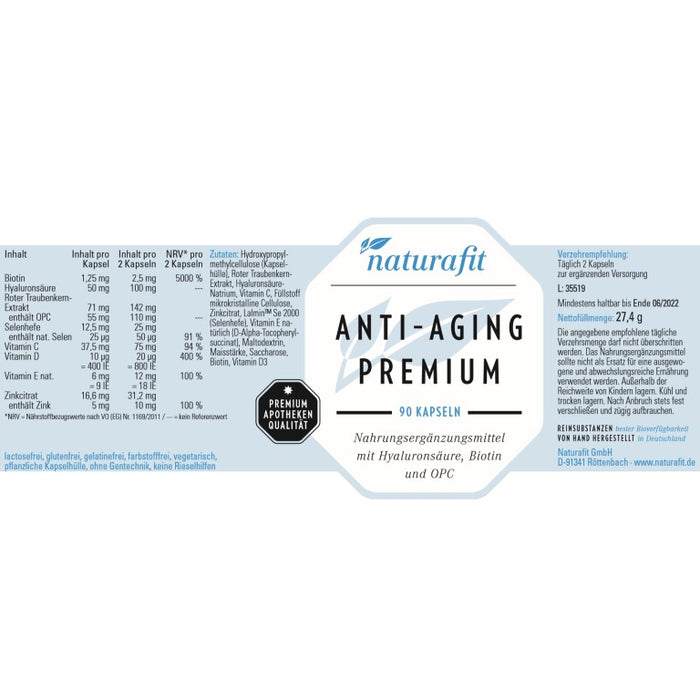 naturafit Anti Aging Premium Kapseln, 90 St. Kapseln
