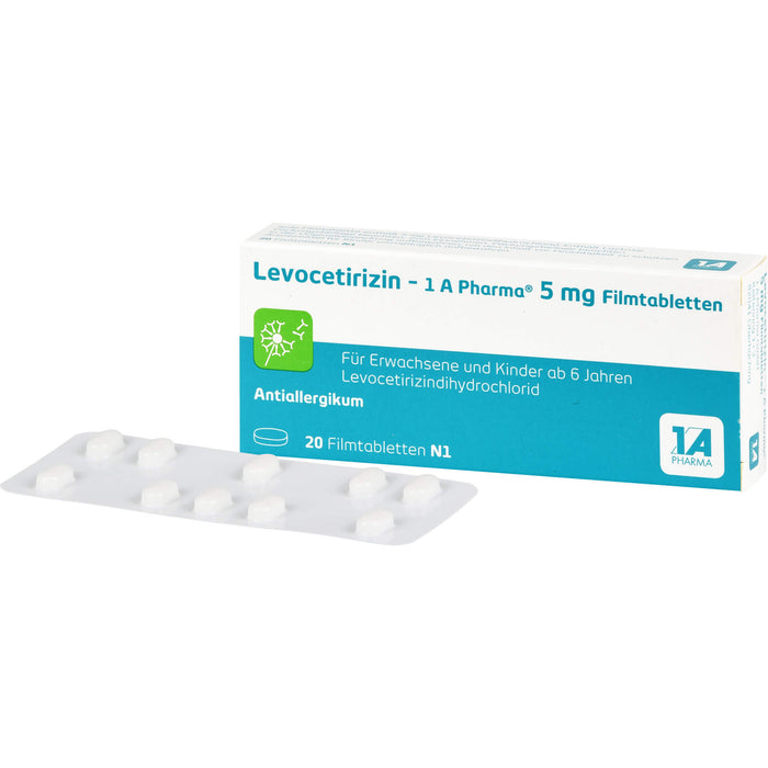 Levocetirizin - 1 A Pharma 5 mg Filmtabletten, 20 St FTA