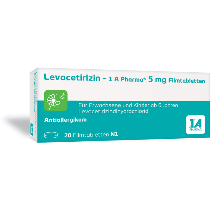 Levocetirizin - 1 A Pharma 5 mg Filmtabletten, 20 St FTA