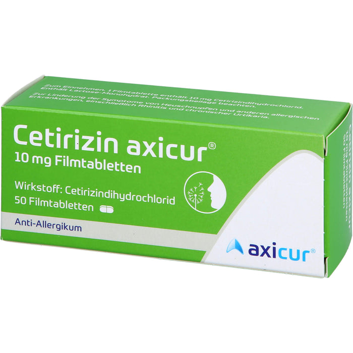 Cetirizin axicur 10 mg Filmtabletten Anti-Allergikum, 50 St. Tabletten