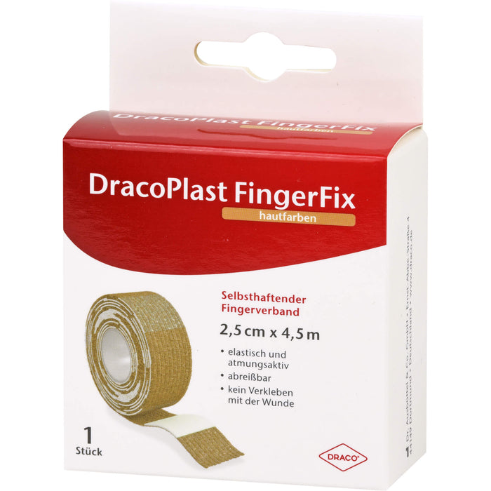 DracoPlast FingerFix 2,5cmx4,5m haut m. Wundk., 1 St. Pflaster
