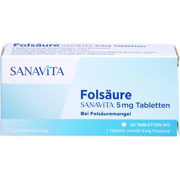 Folsäure Sanavita 5 mg Tabletten, 20 St TAB