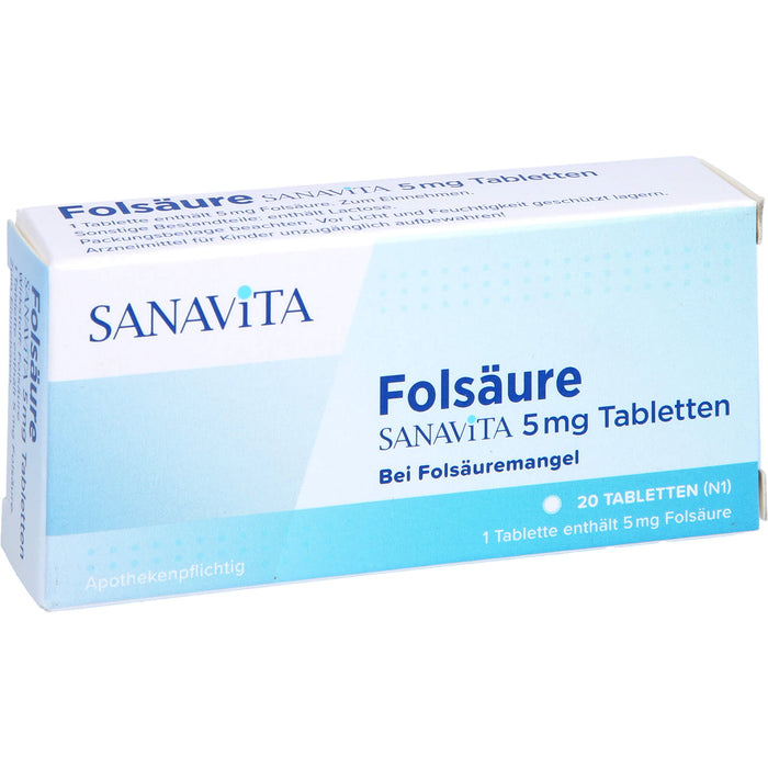 Folsäure Sanavita 5 mg Tabletten, 20 St TAB