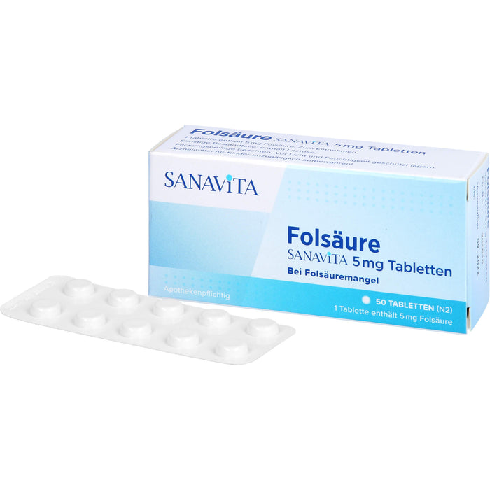 Folsäure Sanavita 5 mg Tabletten, 50 St TAB