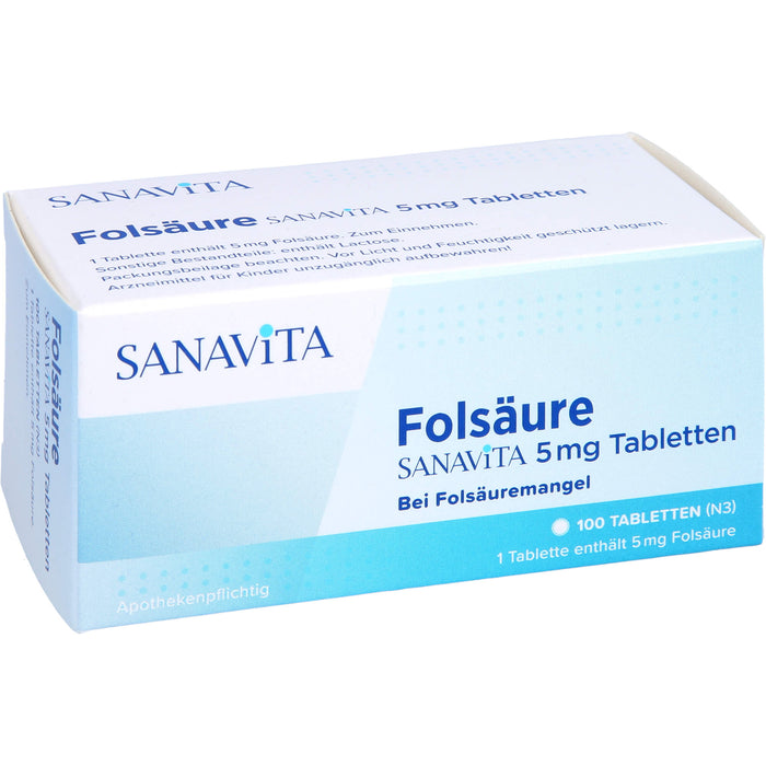 Folsäure Sanavita 5 mg Tabletten, 100 St. Tabletten