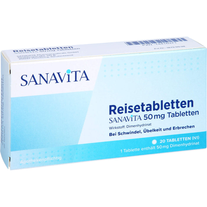 Reisetabletten Sanavita 50 mg Tabletten, 20 St. Tabletten