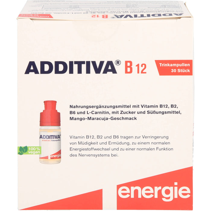 ADDITIVA Vitamin B 12 Trinkampullen mit Mango-Maracuja-Geschmack, 30 St. Ampullen