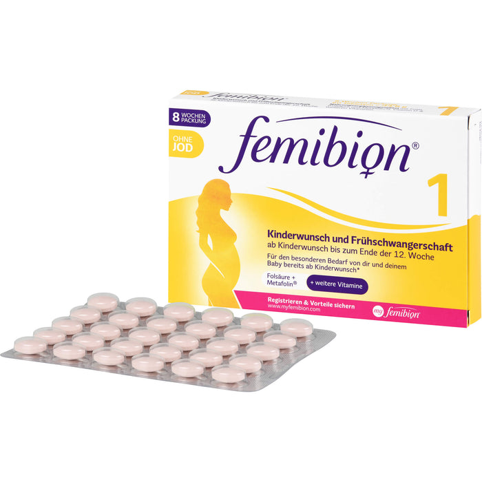 Femibion 1 Kinderwunsch und Frühschwangerschaft ohne Jod Tabletten, 60 St. Tabletten