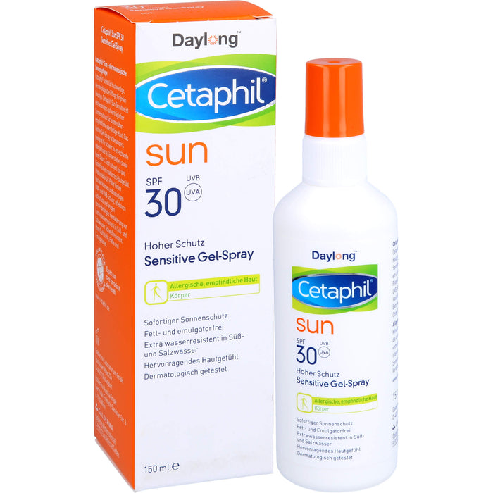 CETAPHIL SUN Sensitive Gel-Spray SPF 30 extra-leichter, fettfreier Sonnenschutz, 150 ml Lösung