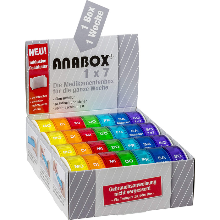 ANABOX 1 x 7 Regenbogen mit Fachteilern, 1 St. Dosette