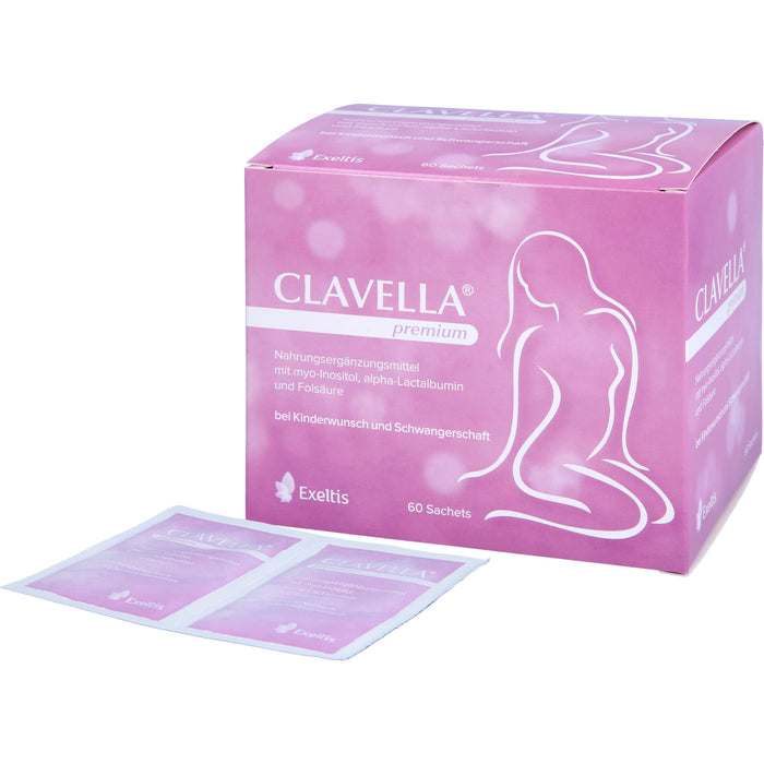 CLAVELLA premium Sachets bei Kinderwunsch und Schwangerschaft, 60 St. Beutel