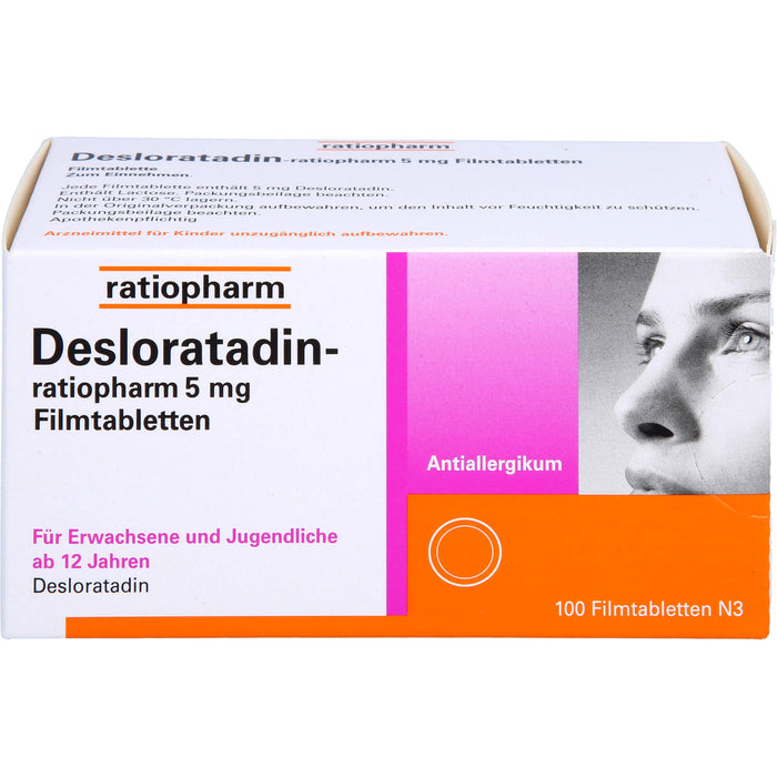 Desloratadin-ratiopharm 5 mg Filmtabletten, 100 St FTA