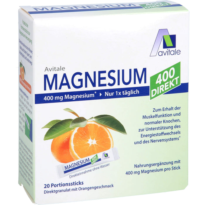 Avitale Magnesium 400 Orange Direktgranulat, 20 St. Sticks