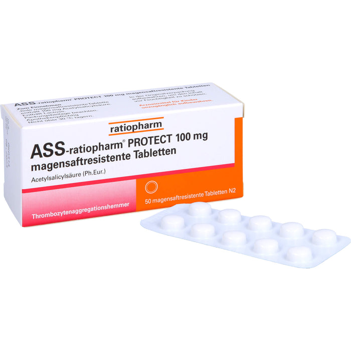 ASS-ratiopharm PROTECT 100 mg magensaftresistente Tabletten, 50 St. Tabletten