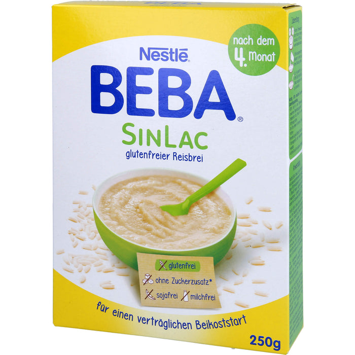 Nestlé BEBA SinLac glutenfreier Reisbrei Pulver, 250 g Pulver