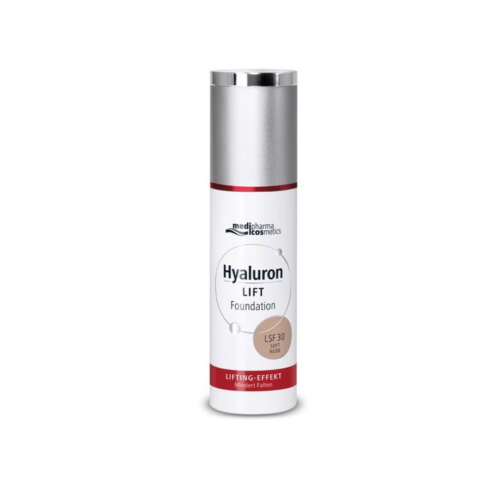 medipharma cosmetics Hyaluron Lift Foundation LSF30 soft nude mit Lifting-Effekt, 30 ml Creme