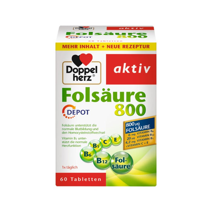 Doppelherz Folsäure 800 Depot Tabletten, 60 St. Tabletten