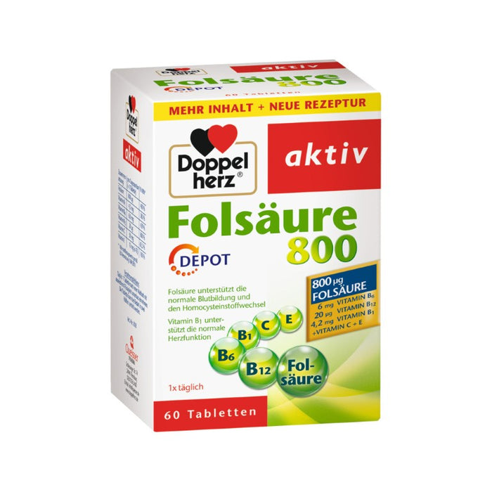 Doppelherz Folsäure 800 Depot Tabletten, 60 St. Tabletten